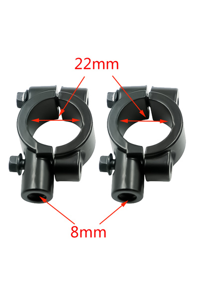 Choice black M8 22mm 2PCS Motorcycle Accessories Black Silver Mirror Mount Cl...