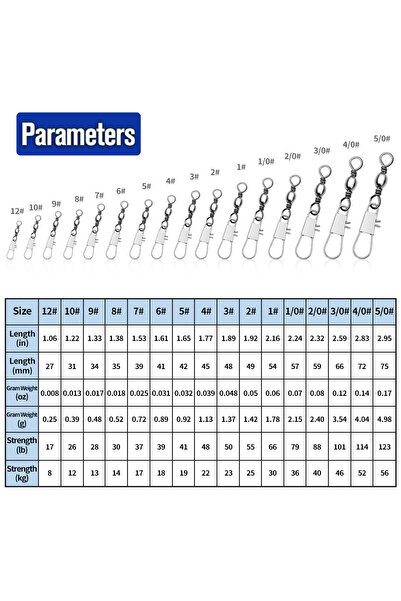 Choice 100PCS Size 8 50-100Pcs Swivels Fishing Connector Pin Bearing Rolling ...