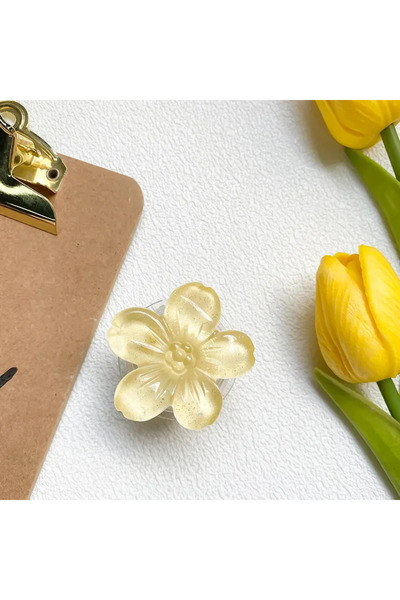 Choice YELLOW Crystal Flower Phone Holder Expanding Stand Finger Grips Gripto...