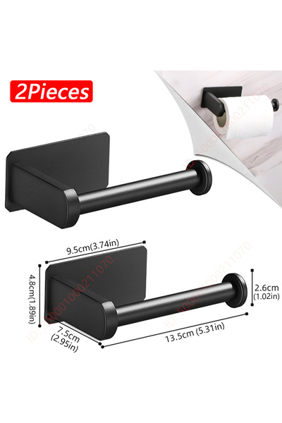 Choice 2Pcs Black Holder B 1~2PCS Toilet Paper Rack Bathroom Paper Towel Hold...