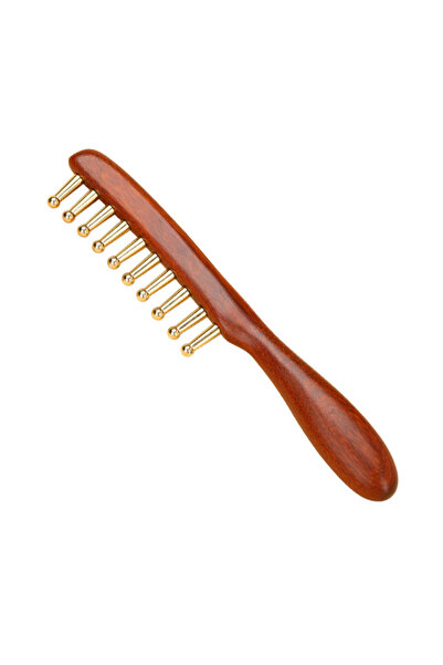 Choice1 1pc Head Meridians Massage Comb Copper Wood Meridians Comb Needling G...