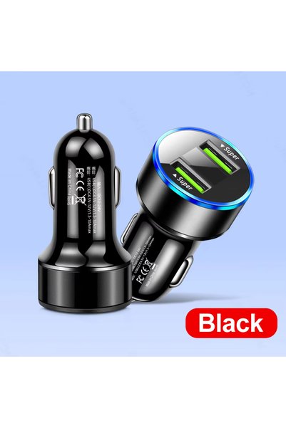 Choice 2USB - 240W Black 240W Car Charger Dual USB Ports 120W Super Fast Char...