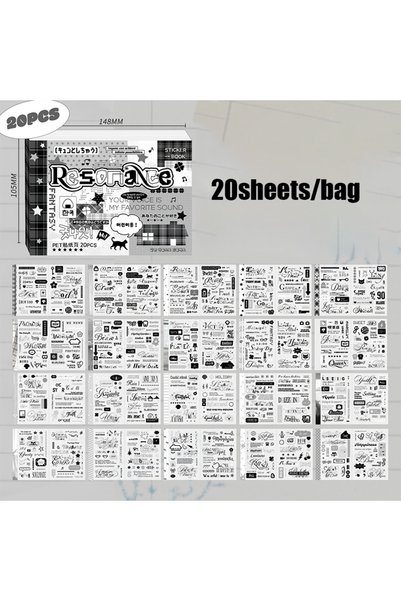 Choice S29000-2 Mr.Paper 20 قطعة M5 كتاب ملصقات نصية قابلة للطي للمجلات والمخ...