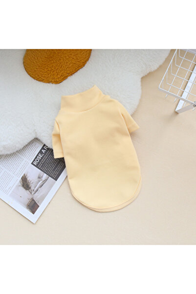 Choice25 L Yellow Autumn and Winter Pet Solid Color Warm Hoodie Bottom Shirt ...