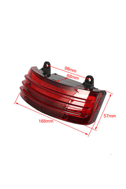 Choice Red Motorcycle Smoke/ Red Tri-Bar LED Rear Tail Fender Tip Light For H...