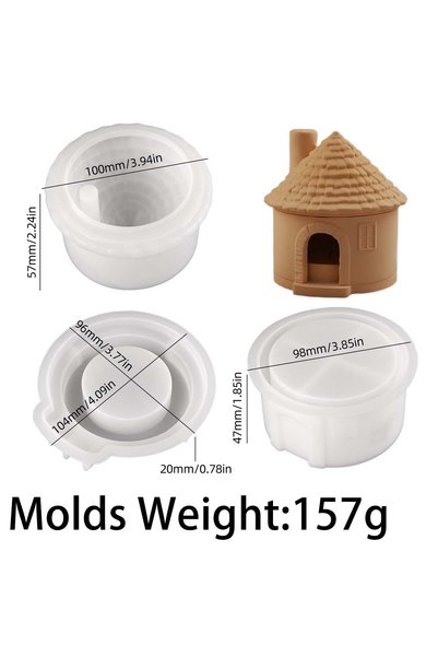 Choice house 3D House Aromath Stove Mold DIY Chimney Houses Candlestick Silic...