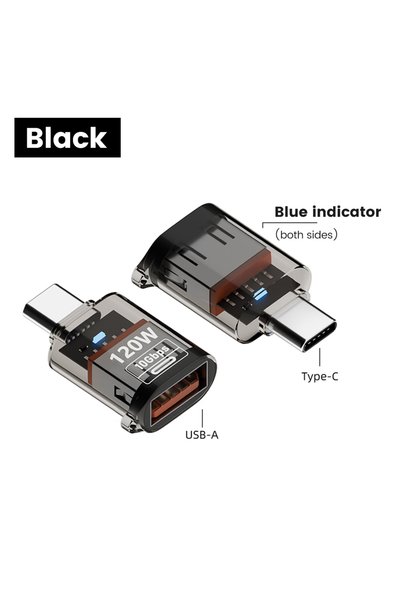 Choice محول USB 3.2 إلى Type C أسود من النوع C ذكر إلى U 120 واط شحن سريع OTG...
