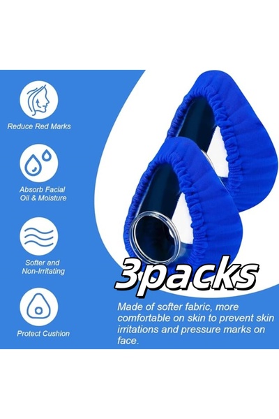 Choice blue 3packs CPAP Mask Liners for Full Face Masks - Fits ResMed AirFit ...