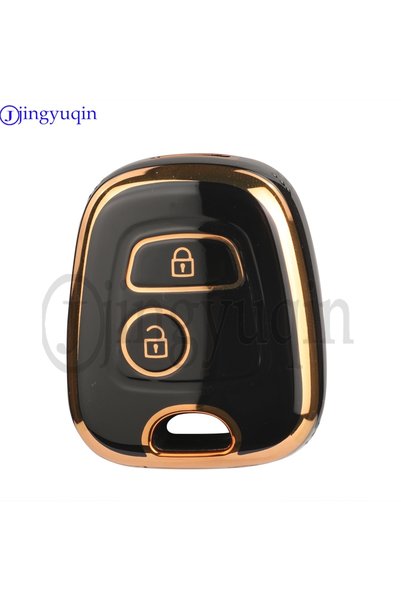 Choice black Jingyuqin 2 Buttons TPU Car Key Case For Peugeot 106 107 206 207...