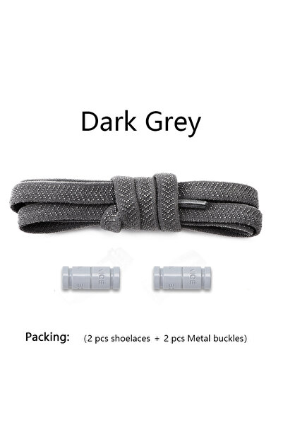 Choice Dark grey Colorful Capsule Lock Shoelaces Without ties Elastic Laces S...