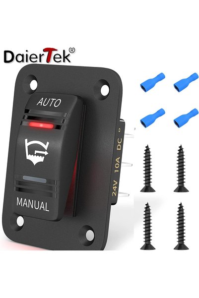 Choice DaierTek 3 Way 20A Bilge Pump Rocker Switch Panel Waterproof 12V 24V 4...