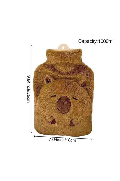 Choice A Capybara Hot Water Bottle 1000ml Leak Proof Hand Feet Warmer Heat Re...