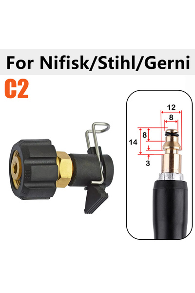 choice2 C2 Pressure Washer Outlet Hose Brass Connector Converter for Bosch AR...