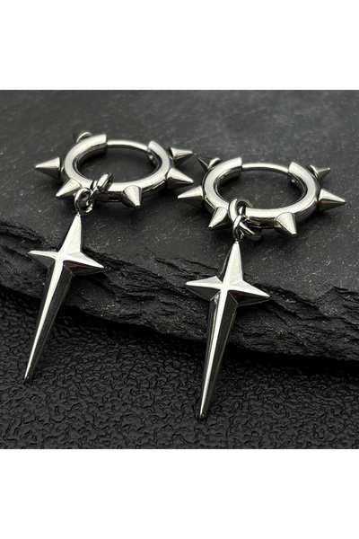 Choice Light Yellow Color Punk Spike Rivet Hoop Earrings For Women Men Ear St...