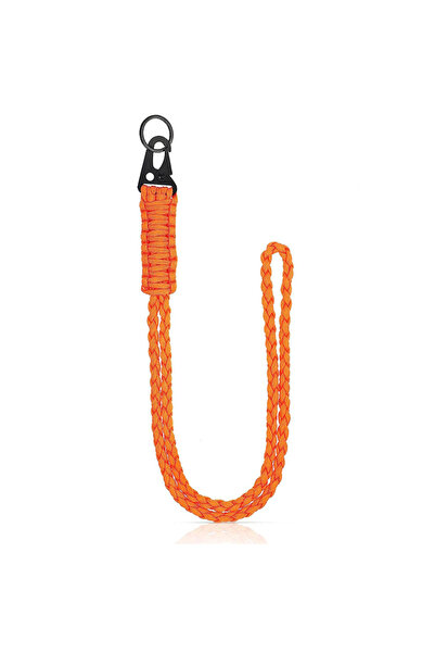 Choice9 Orange Heavy Duty Braided 550 Paracord Neck Lanyard Keychain Survival...