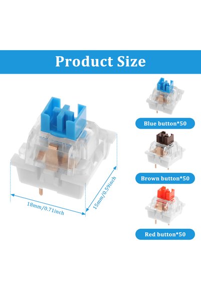 Choice 150PCS 150PCS Switch for Keyboard 3Pin Dustproof Linear Tactile Clicky...