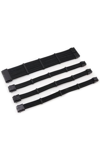 Choice1 Black PC Case Sleeved PSU Extension Cable Kit ATX Power Cord 4 In 1 1...