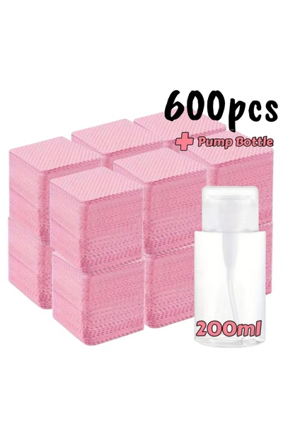 Choice P600pcs -200L bottle 20/600pcs Lint-Free Nail Wipes Gel Cleansing Tiss...