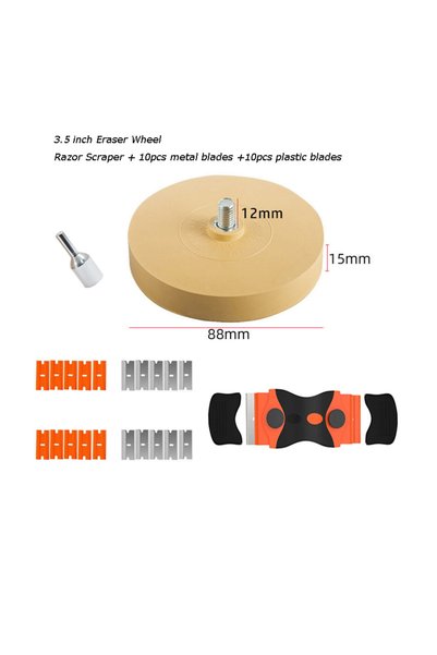 Choice1 88mm Wheel Scraper Auto Decal Adhesive Remover 4/3.5 Inch Rubber Eras...