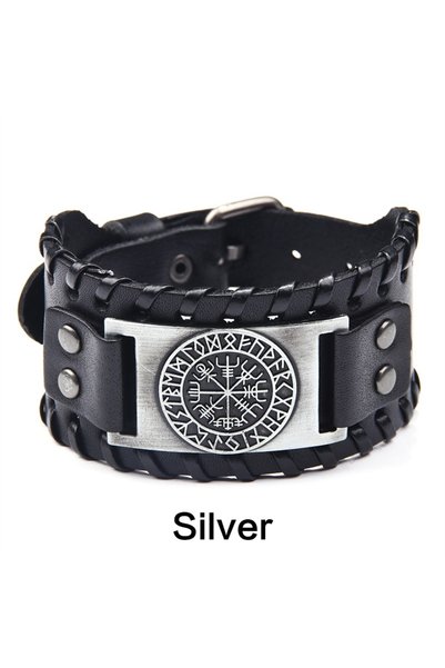 Choice Silver Fashion Stainless Steel Vintage Viking Totem Bracelet Compass L...