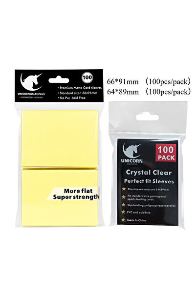 Choice3 Pale yellow 200PCS Matte Card Sleeves Trading Cards Double Layer Stan...