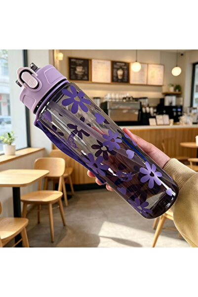 Choice15 Purple Transparent 800ml/27oz Large Capacity Sports Water Bottle Lea...