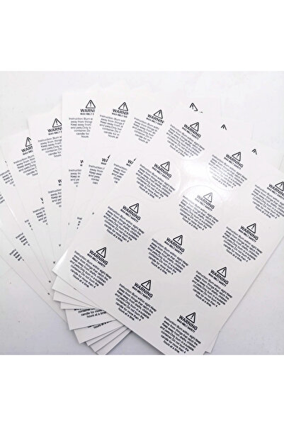 Choice WHITE 1.5 Inch Waterproof wax melting safety label stickes warning can...