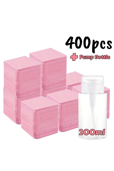 Choice 400pcs - 200L bottle 20/600pcs Lint-Free Nail Wipes Gel Cleansing Tiss...