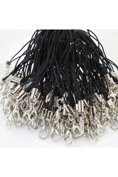 Choice 7cm 100pcs black 30/50/100pcs Black Strap Charm Cord Lanyard Lariat St...