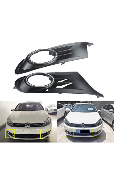 Choice ANGRONG 2X Bumper Driving الضباب غطاء L&R محيط الشواية لـ VW GOLF 6 MK...