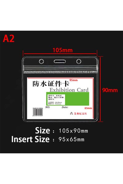 Choice A2-H-10pcs 10 قطع حامل بطاقات هوية عمودي/أفقي شفاف من بلاستيك PVC مقاو...