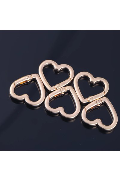 Choice1 Gold 5Pcs Metal Heart Shape Ring Openable Keyring Leather Craft Bag B...