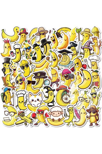 Choice Multicolor 50Pcs Funny Yellow Banana Stickers Banana Series Decals for...