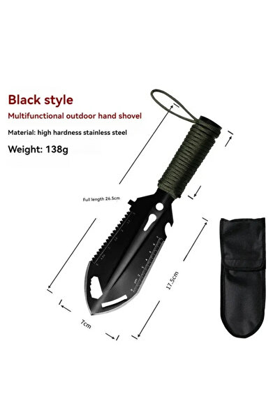 Choice Black Camping Engineer Shovel Wilderness Survival Tool, Outdoor Stainl...