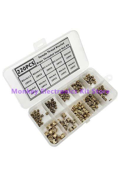 Choice 220PCS 220PCS/1 SetM2 M2.5 M3 M4 M5 M6 Brass Heat Insert Nut Hot Melt ...