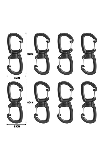 Choice1 8pcs 360 Rotating Double Carabiner Outdoor Swivels Clip Portable S Ch...