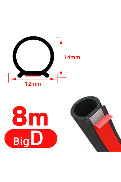 Choice Big D 8m 2/4/8M Car Rubber Door Sealing Car Door Hood Trunk Seal Strip...