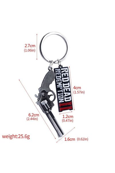 Choice1 K00423-01 Game RDR2 Arthur Morgan Revolver Model keychain Red Dead Re...