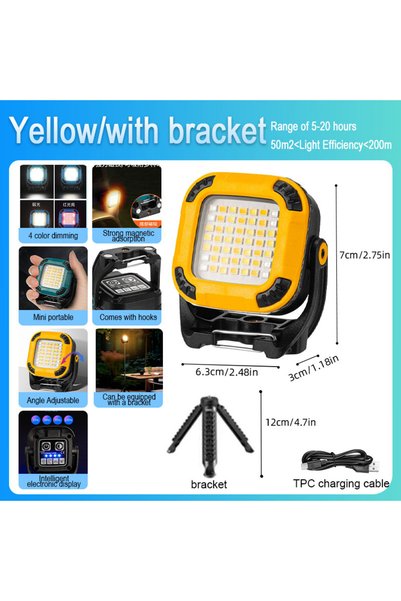 Choice Blue With Bracket Portable COB LED Spotlight Lantern Strong Light Flas...