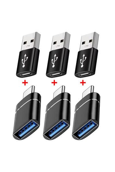 Choice أسود، 3 مجموعات (قطعتان) من محول شاحن USB 3.0 إلى Type C OTG، موصل Typ...