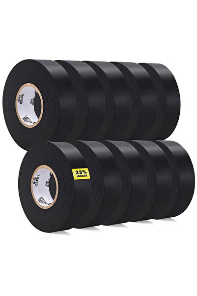 Choice Pack of 10 Black Electrical Tape PVC Adhesive Waterproof Tape - Profes...
