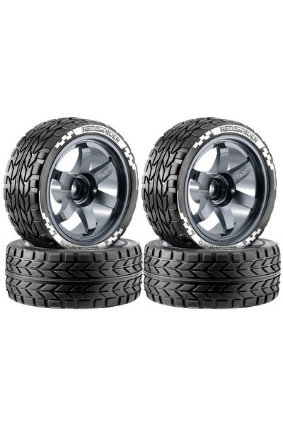 Choice Titanium 1/10 RC On-road Drift Car Rubber Tires Alloy Wheels Hubs Set ...