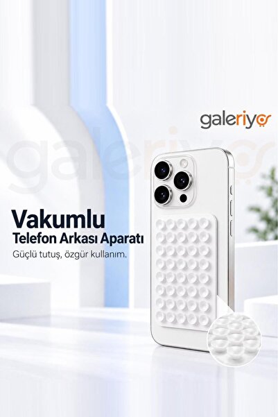 Galeriyo Vakumlu Silikon Vantuzlu Yapışkanlı Telefon Tutucu Çok Amaçlı Güçlü ...