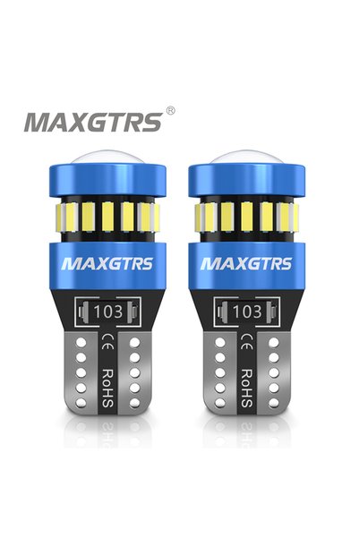 choice2 WHITE 2PCS T10 W5W LED Bulbs Red Canbus 194 168 LED Clearance Yellow ...