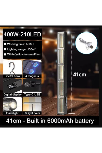Choice شريط إضاءة LED مغناطيسي عالي القوة 41 سم، مصباح عمل محمول جديد 2026 قا...