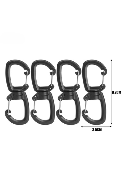 Choice 4pcs 360 Rotating Double Carabiner Outdoor Swivels Clip Portable S Cha...