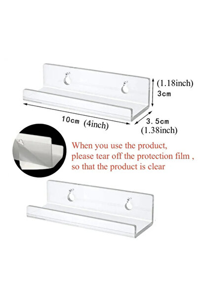Choice 4inch-2pcs 2pcs Acrylic Record Display Stand Shelf Clear Wall Mounted ...