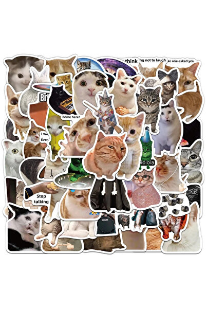 Choice 50pcs 50pcs Cute Funny Animals Cat Meme Stickers Kawaii Cartoon Decals...