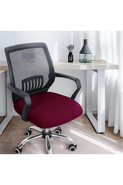 Choice4 Burgundy 1Pc Jacquard Solid Colour Gaming Chair Cover Universal Thick...