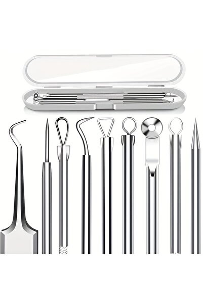 Choice 5pcs 5PCS Blackhead Remover Comedone Extractor, Curved Blackhead Tweez...